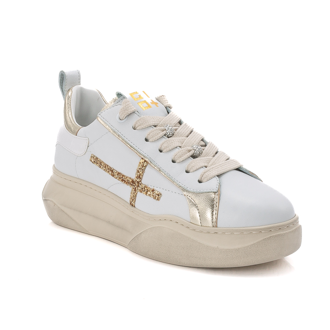 Gio+ Sneakers Basse Donna Bianco_Oro d124080giad63v001102_giada63v