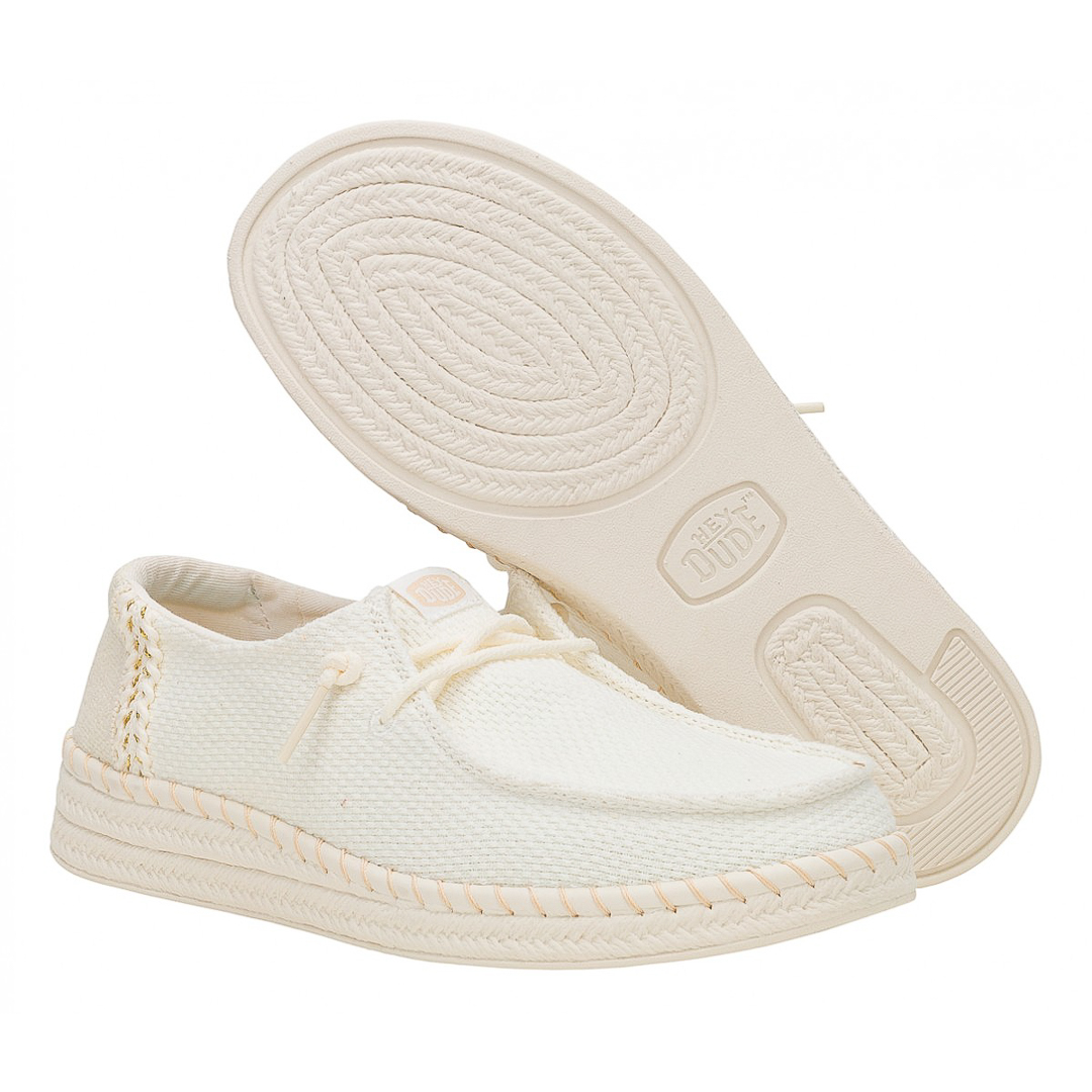 HeyDude Sneakers Basse Donna Bianco d126238wendesp004002_wendy-espadrille-woven