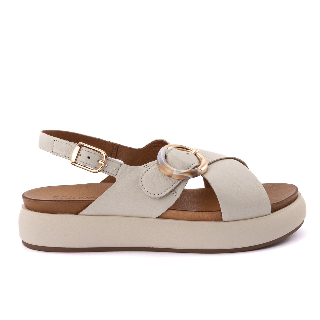 Inuovo Sandali Zeppa Donna Crema d126847a96066001149_a96066