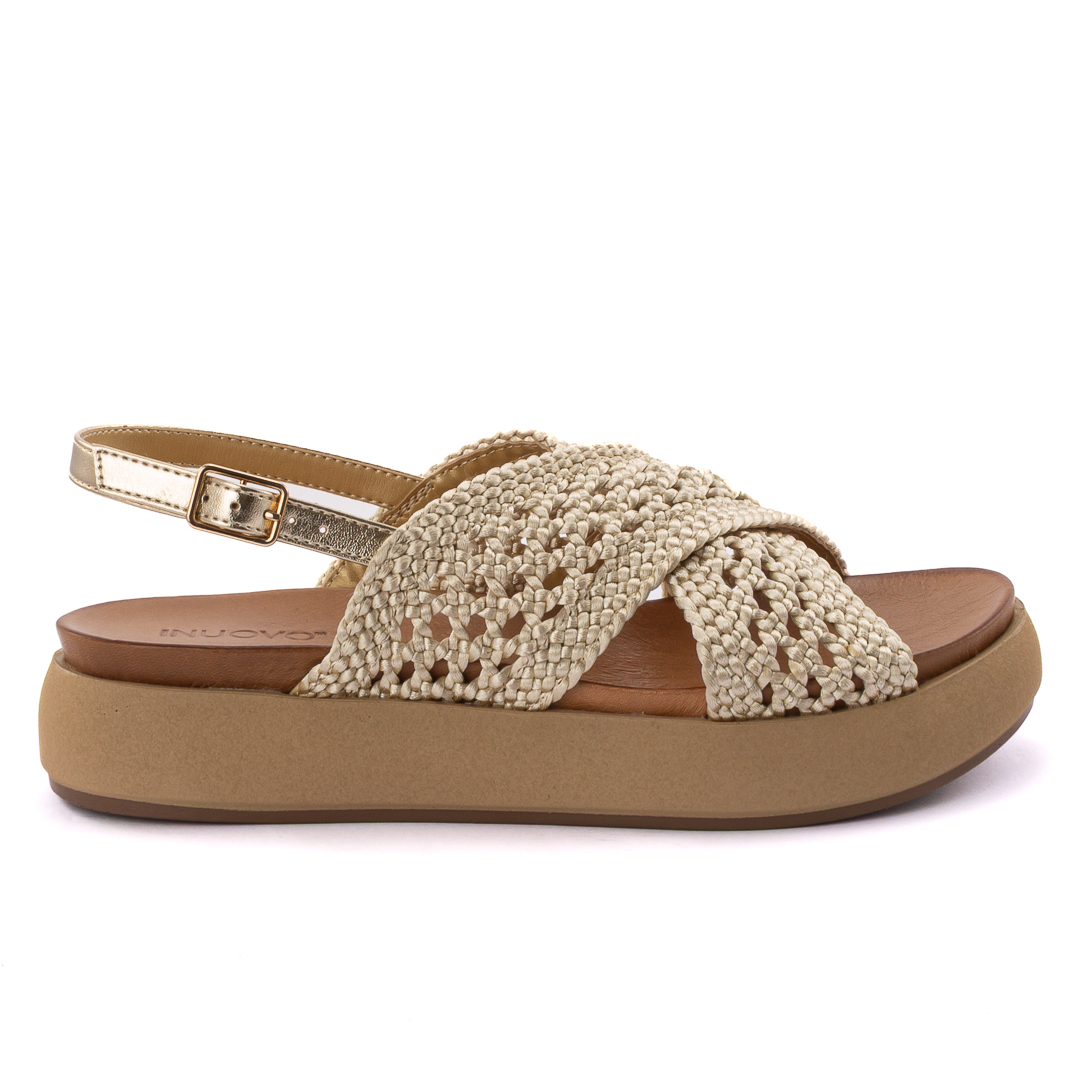 Inuovo Sandali Zeppa Donna Oro d126847a96075001012_a96075